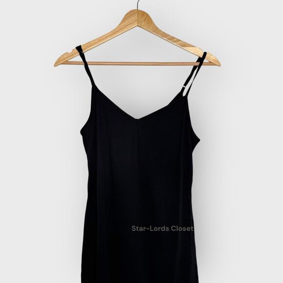 Lulus XS Black Satin Slip Dress V-Neck Mini Lined Party Glam Evening Wear - Picture 5 of 8